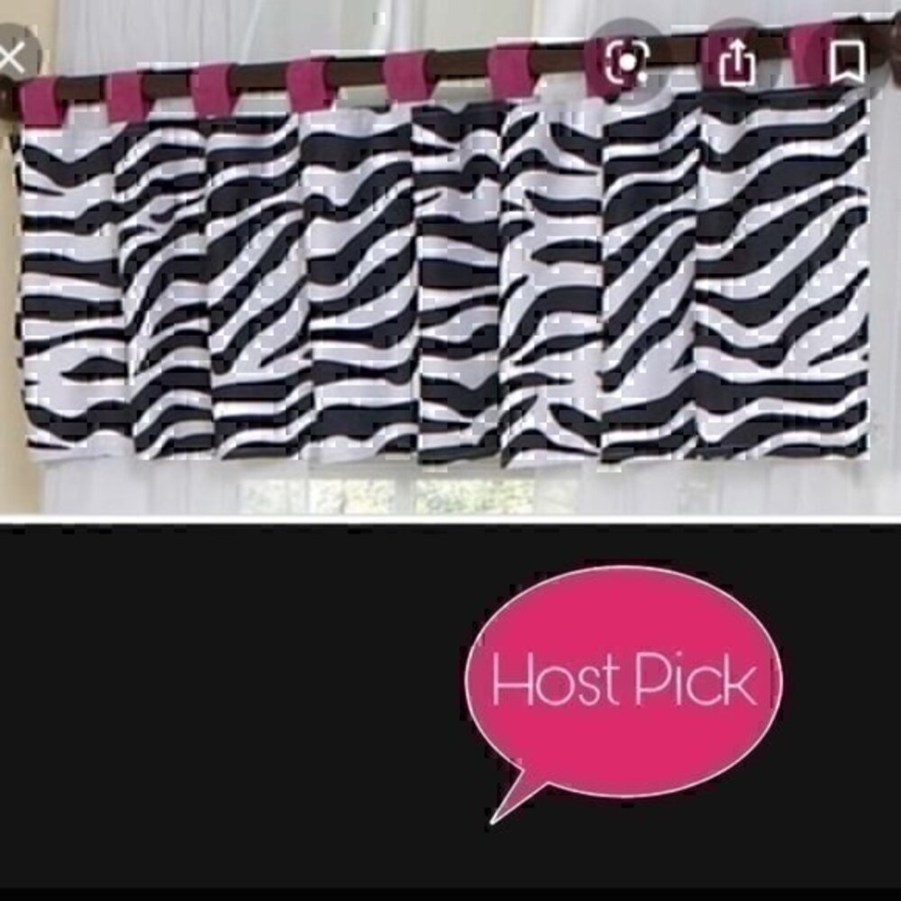 Sweet JoJo funky pink zebra curtain valances